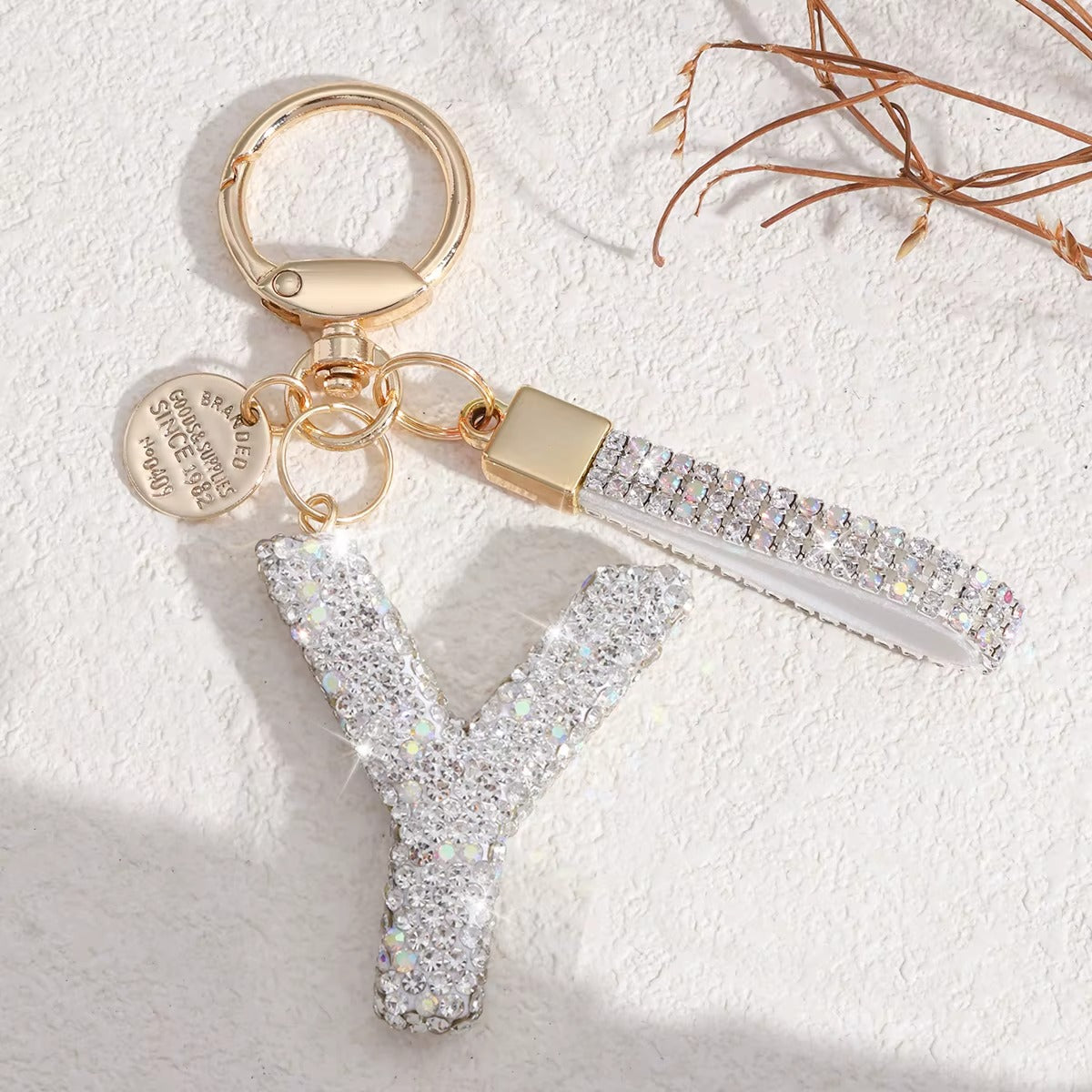 Chaveiro Letra Inicial com Strass - Kapzy