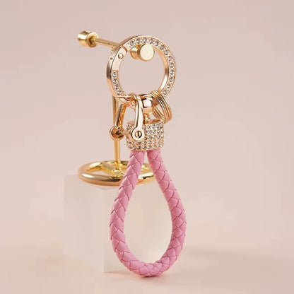 Chaveiro Trançado com Argola Strass
