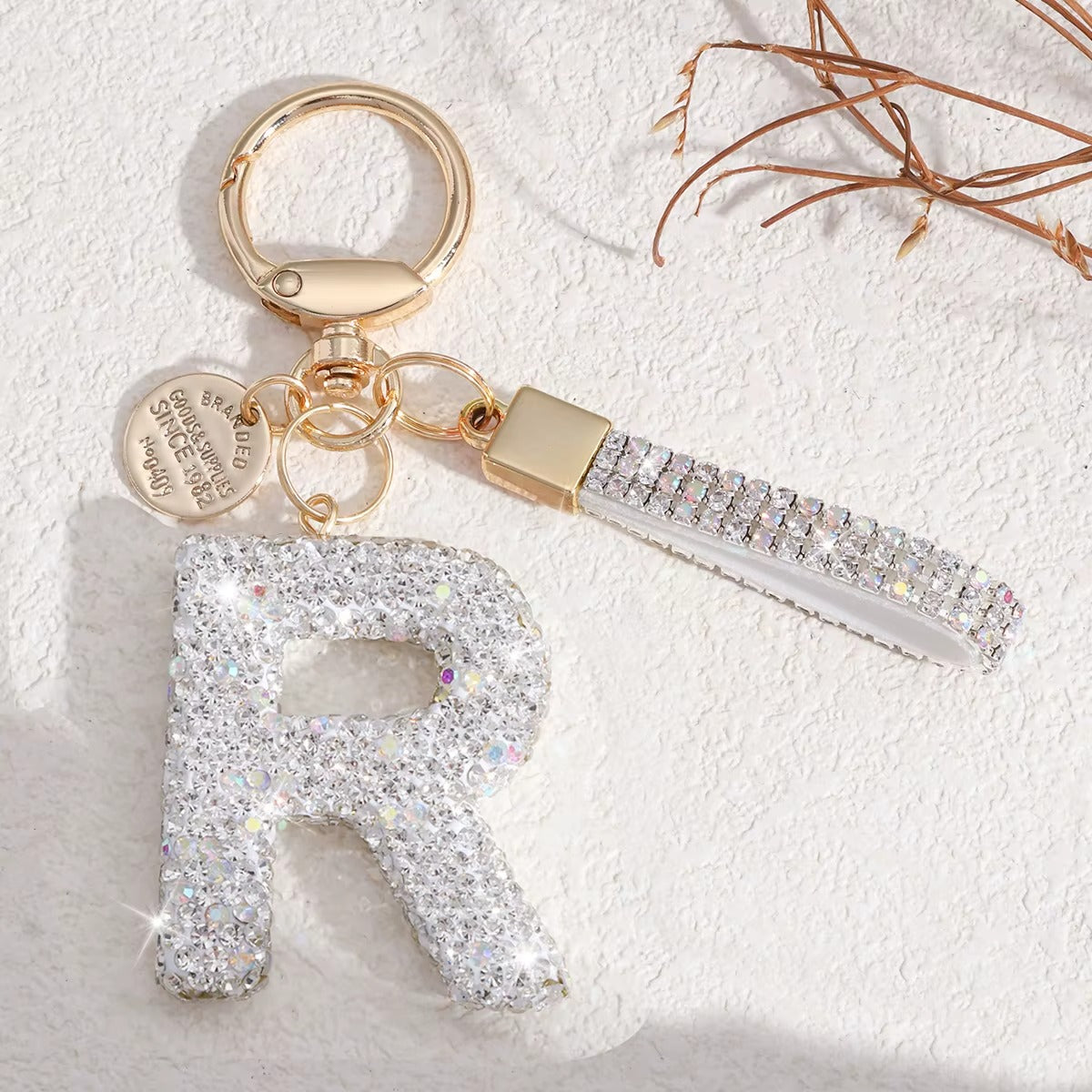 Chaveiro Letra Inicial com Strass - Kapzy