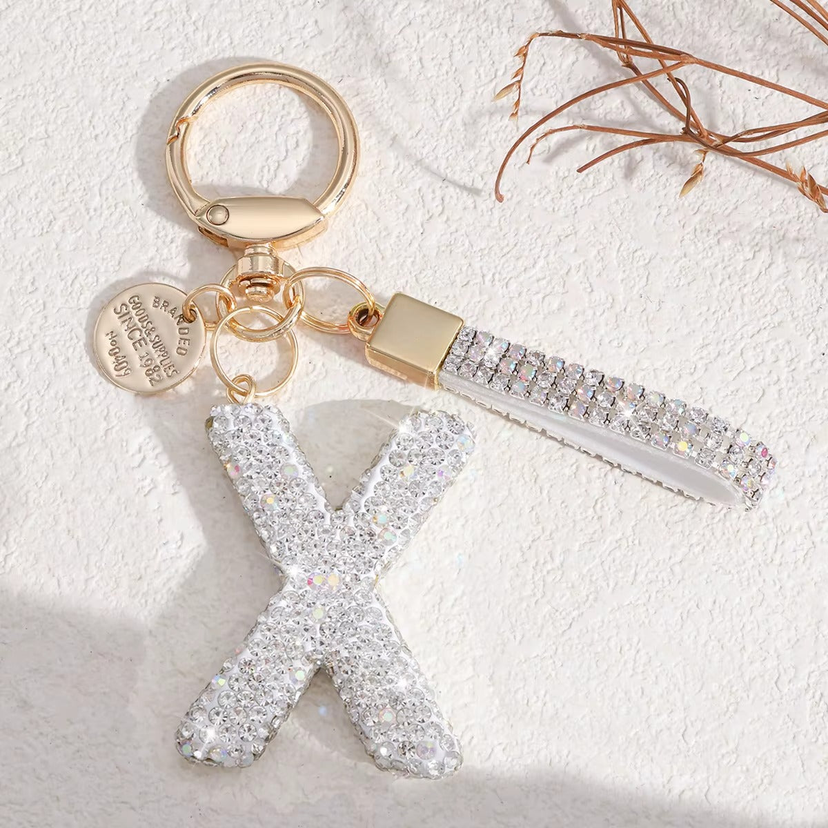 Chaveiro Letra Inicial com Strass - Kapzy